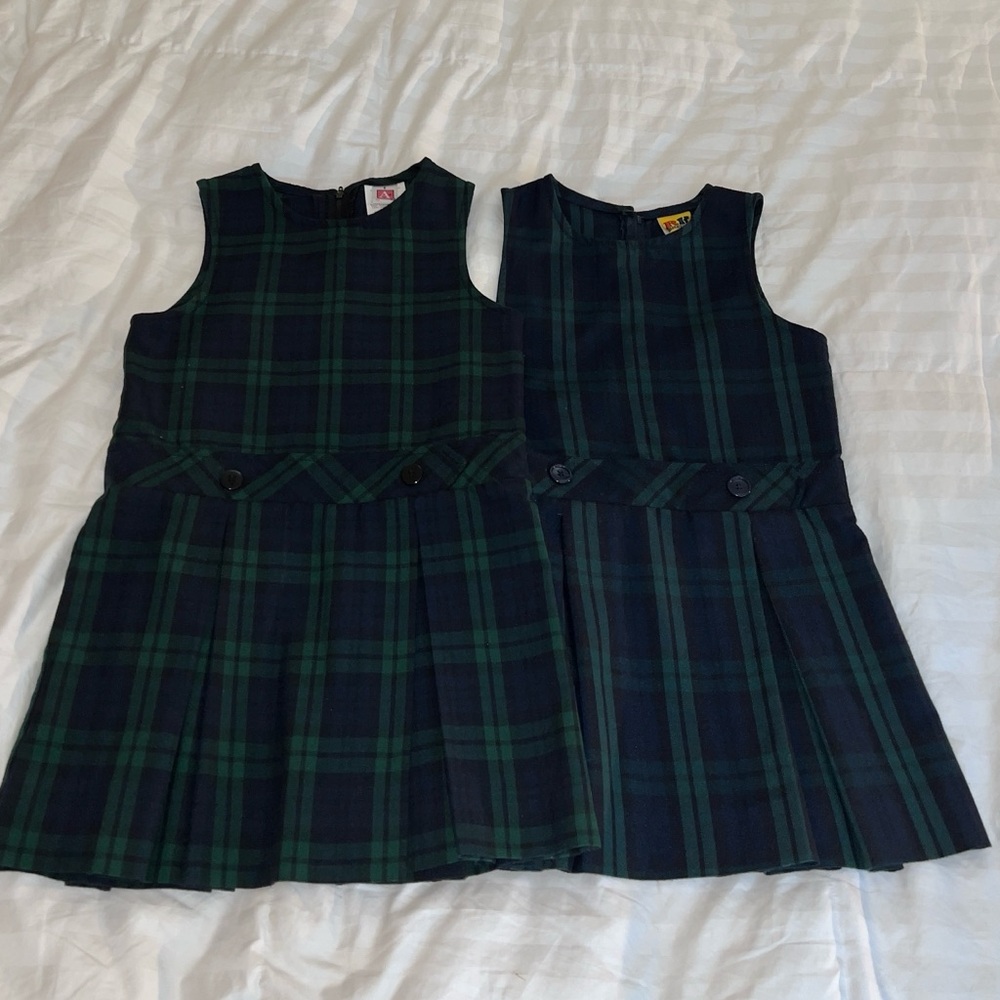 Drop Waist Jumper Uniform 2-pc Bundle (Various) Vertical - Plaid - Size 6